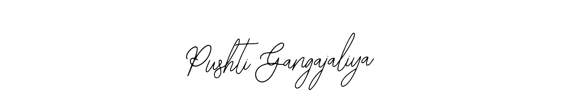 Use a signature maker to create a handwritten signature online. With this signature software, you can design (Bearetta-2O07w) your own signature for name Pushti Gangajaliya. Pushti Gangajaliya signature style 12 images and pictures png