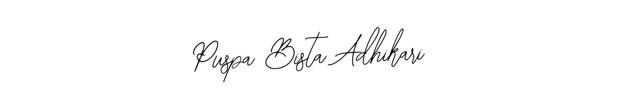 Design your own signature with our free online signature maker. With this signature software, you can create a handwritten (Bearetta-2O07w) signature for name Puspa Bista Adhikari. Puspa Bista Adhikari signature style 12 images and pictures png