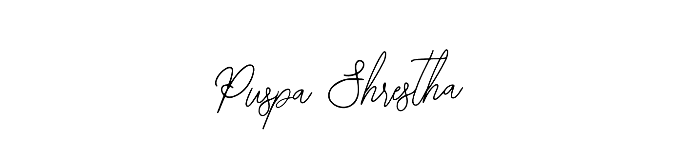 How to make Puspa Shrestha name signature. Use Bearetta-2O07w style for creating short signs online. This is the latest handwritten sign. Puspa Shrestha signature style 12 images and pictures png