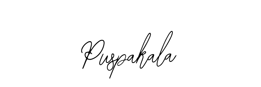 How to make Puspakala name signature. Use Bearetta-2O07w style for creating short signs online. This is the latest handwritten sign. Puspakala signature style 12 images and pictures png