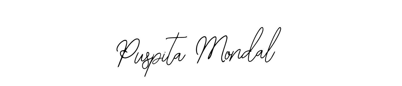 How to make Puspita Mondal name signature. Use Bearetta-2O07w style for creating short signs online. This is the latest handwritten sign. Puspita Mondal signature style 12 images and pictures png