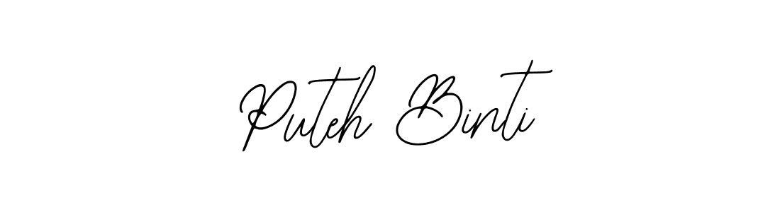 How to make Puteh Binti name signature. Use Bearetta-2O07w style for creating short signs online. This is the latest handwritten sign. Puteh Binti signature style 12 images and pictures png
