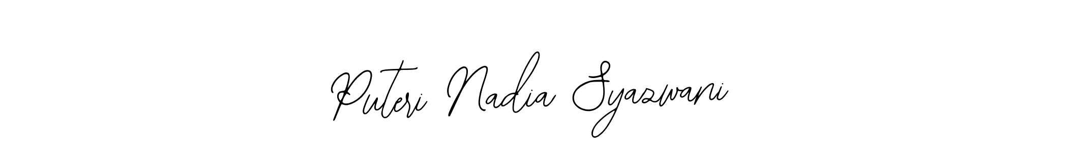 Similarly Bearetta-2O07w is the best handwritten signature design. Signature creator online .You can use it as an online autograph creator for name Puteri Nadia Syazwani. Puteri Nadia Syazwani signature style 12 images and pictures png