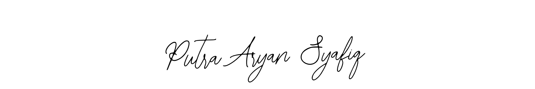 How to make Putra Aryan Syafiq name signature. Use Bearetta-2O07w style for creating short signs online. This is the latest handwritten sign. Putra Aryan Syafiq signature style 12 images and pictures png