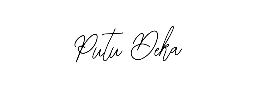Design your own signature with our free online signature maker. With this signature software, you can create a handwritten (Bearetta-2O07w) signature for name Putu Deka. Putu Deka signature style 12 images and pictures png