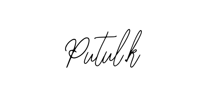 if you are searching for the best signature style for your name Putul.k. so please give up your signature search. here we have designed multiple signature styles  using Bearetta-2O07w. Putul.k signature style 12 images and pictures png
