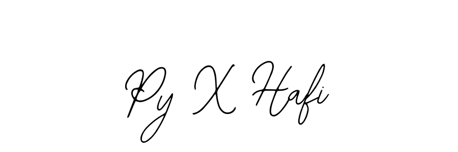 The best way (Bearetta-2O07w) to make a short signature is to pick only two or three words in your name. The name Py X Hafi include a total of six letters. For converting this name. Py X Hafi signature style 12 images and pictures png