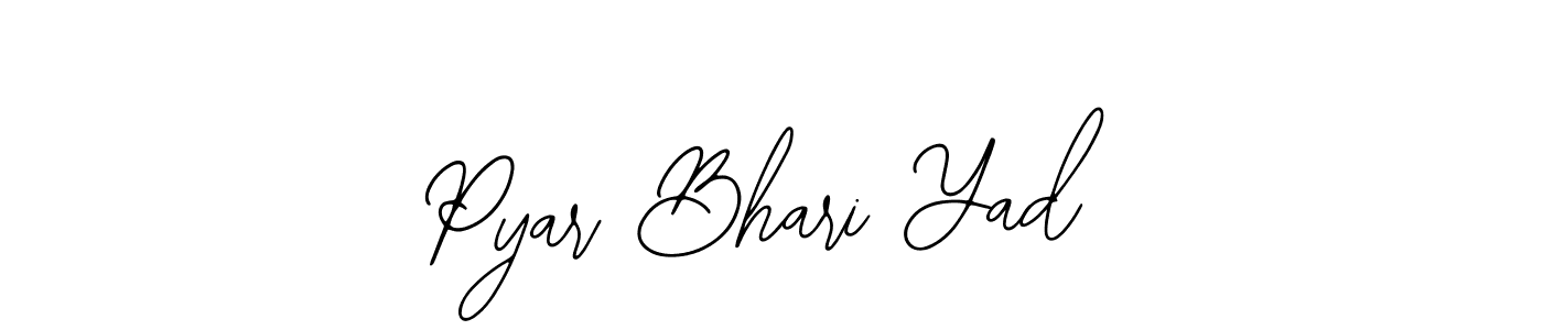 How to make Pyar Bhari Yad name signature. Use Bearetta-2O07w style for creating short signs online. This is the latest handwritten sign. Pyar Bhari Yad signature style 12 images and pictures png