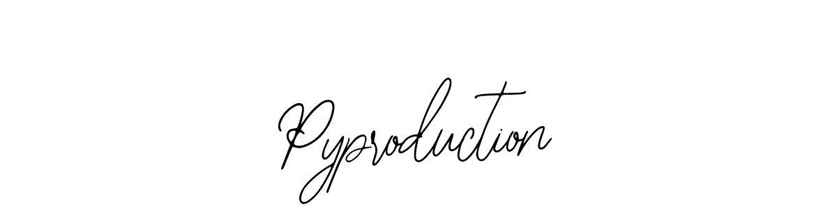 Make a beautiful signature design for name Pyproduction. With this signature (Bearetta-2O07w) style, you can create a handwritten signature for free. Pyproduction signature style 12 images and pictures png