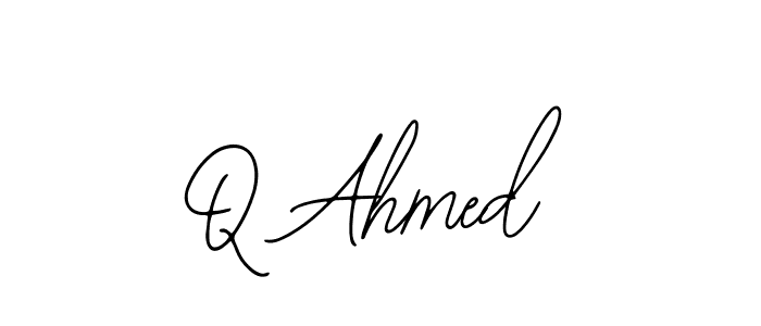 Design your own signature with our free online signature maker. With this signature software, you can create a handwritten (Bearetta-2O07w) signature for name Q Ahmed. Q Ahmed signature style 12 images and pictures png