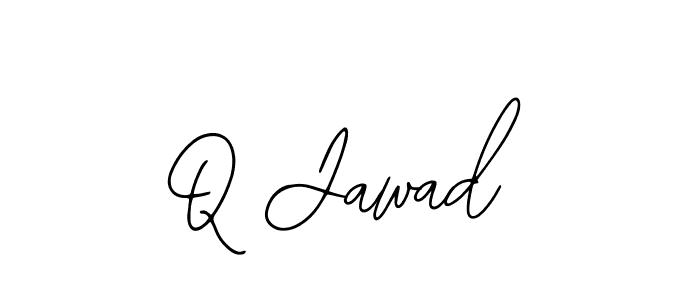 How to make Q Jawad name signature. Use Bearetta-2O07w style for creating short signs online. This is the latest handwritten sign. Q Jawad signature style 12 images and pictures png