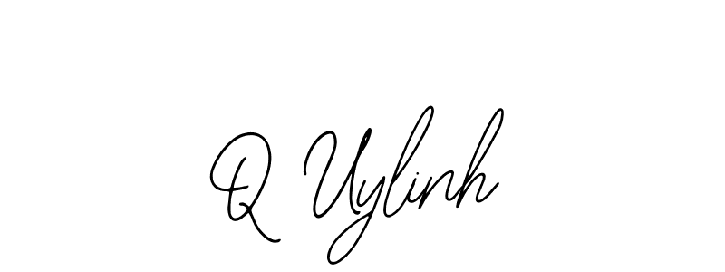 How to make Q Uylinh name signature. Use Bearetta-2O07w style for creating short signs online. This is the latest handwritten sign. Q Uylinh signature style 12 images and pictures png