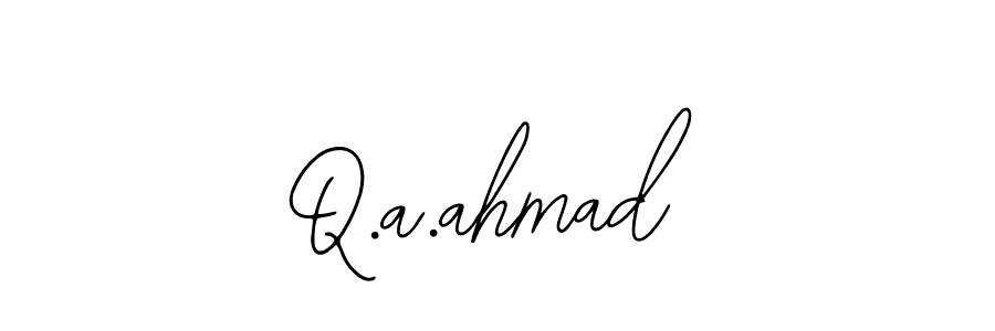 You should practise on your own different ways (Bearetta-2O07w) to write your name (Q.a.ahmad) in signature. don't let someone else do it for you. Q.a.ahmad signature style 12 images and pictures png