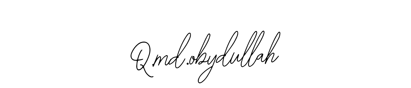 The best way (Bearetta-2O07w) to make a short signature is to pick only two or three words in your name. The name Q.md.obydullah include a total of six letters. For converting this name. Q.md.obydullah signature style 12 images and pictures png
