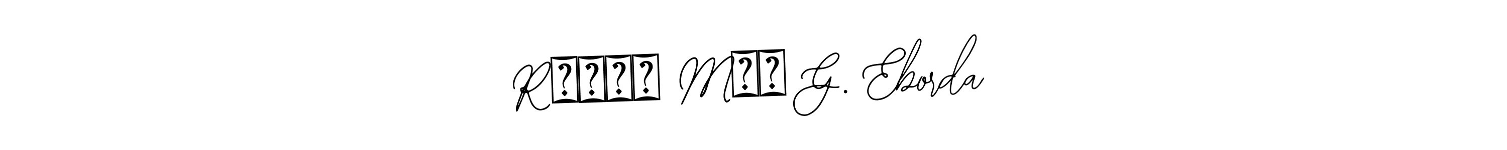 How to make Rɪᴢᴢᴀ Mᴀᴇ G. Eborda name signature. Use Bearetta-2O07w style for creating short signs online. This is the latest handwritten sign. Rɪᴢᴢᴀ Mᴀᴇ G. Eborda signature style 12 images and pictures png