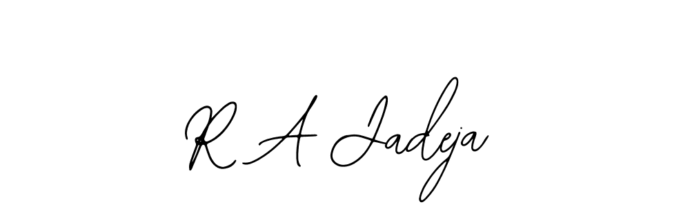 Use a signature maker to create a handwritten signature online. With this signature software, you can design (Bearetta-2O07w) your own signature for name R A Jadeja. R A Jadeja signature style 12 images and pictures png