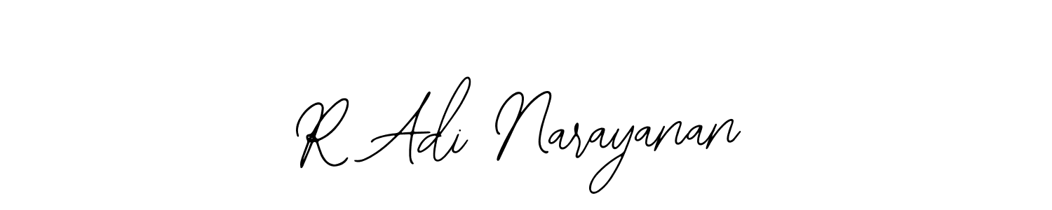 How to make R Adi Narayanan name signature. Use Bearetta-2O07w style for creating short signs online. This is the latest handwritten sign. R Adi Narayanan signature style 12 images and pictures png