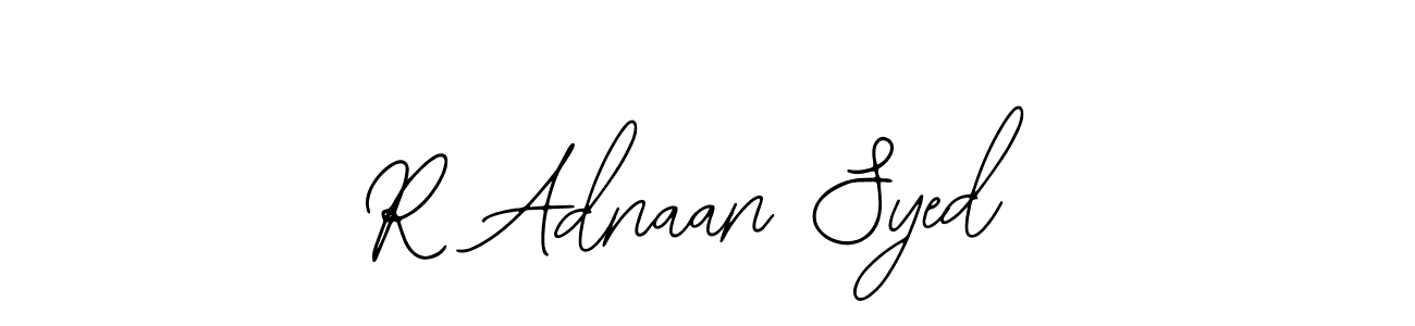 The best way (Bearetta-2O07w) to make a short signature is to pick only two or three words in your name. The name R Adnaan Syed include a total of six letters. For converting this name. R Adnaan Syed signature style 12 images and pictures png