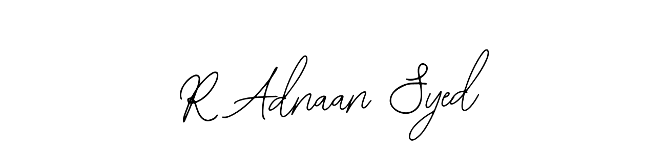 The best way (Bearetta-2O07w) to make a short signature is to pick only two or three words in your name. The name R Adnaan Syed include a total of six letters. For converting this name. R Adnaan Syed signature style 12 images and pictures png