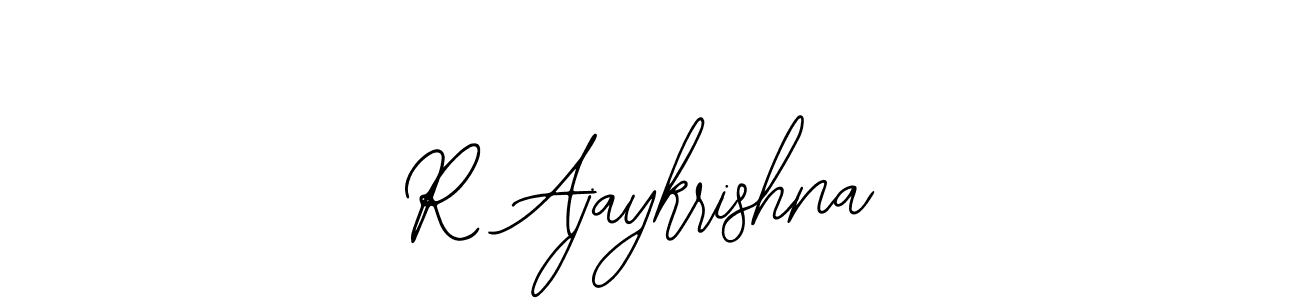 Create a beautiful signature design for name R Ajaykrishna. With this signature (Bearetta-2O07w) fonts, you can make a handwritten signature for free. R Ajaykrishna signature style 12 images and pictures png