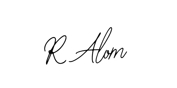 How to make R Alom name signature. Use Bearetta-2O07w style for creating short signs online. This is the latest handwritten sign. R Alom signature style 12 images and pictures png