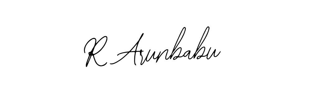 Use a signature maker to create a handwritten signature online. With this signature software, you can design (Bearetta-2O07w) your own signature for name R Arunbabu. R Arunbabu signature style 12 images and pictures png