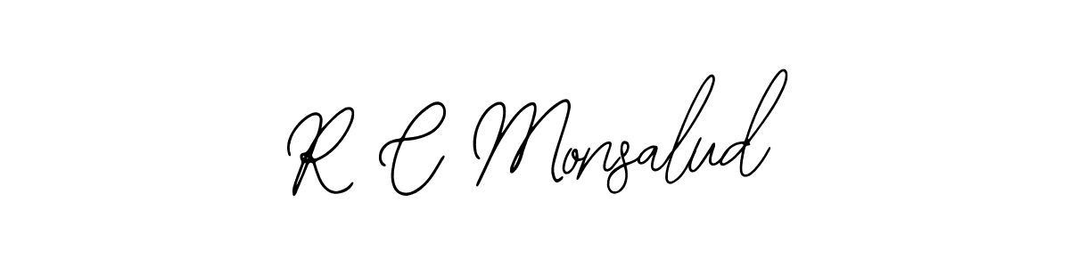 The best way (Bearetta-2O07w) to make a short signature is to pick only two or three words in your name. The name R C Monsalud include a total of six letters. For converting this name. R C Monsalud signature style 12 images and pictures png