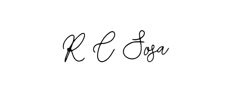 How to make R C Sosa name signature. Use Bearetta-2O07w style for creating short signs online. This is the latest handwritten sign. R C Sosa signature style 12 images and pictures png