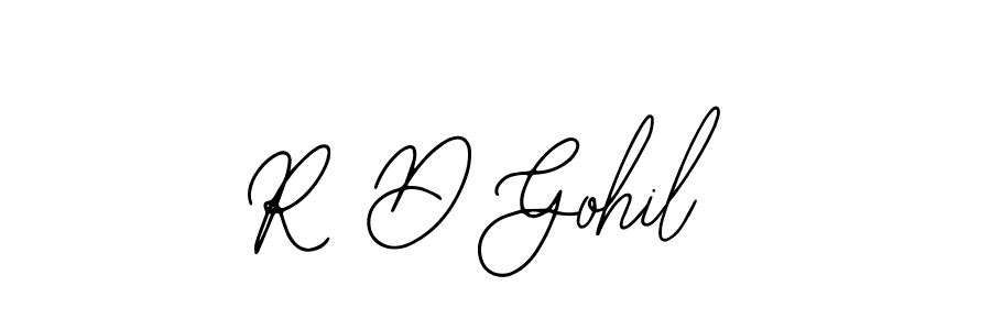 Use a signature maker to create a handwritten signature online. With this signature software, you can design (Bearetta-2O07w) your own signature for name R D Gohil. R D Gohil signature style 12 images and pictures png