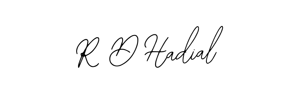 The best way (Bearetta-2O07w) to make a short signature is to pick only two or three words in your name. The name R D Hadial include a total of six letters. For converting this name. R D Hadial signature style 12 images and pictures png