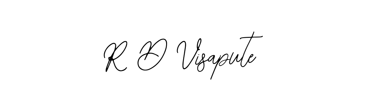 How to make R D Visapute name signature. Use Bearetta-2O07w style for creating short signs online. This is the latest handwritten sign. R D Visapute signature style 12 images and pictures png