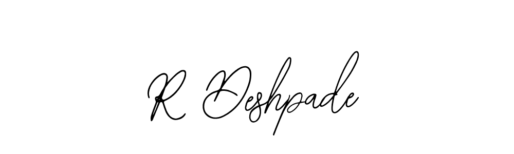 You should practise on your own different ways (Bearetta-2O07w) to write your name (R Deshpade) in signature. don't let someone else do it for you. R Deshpade signature style 12 images and pictures png