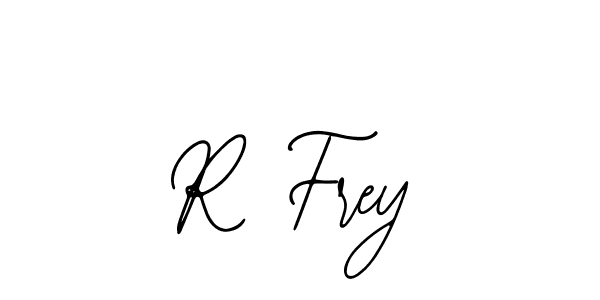 You should practise on your own different ways (Bearetta-2O07w) to write your name (R Frey) in signature. don't let someone else do it for you. R Frey signature style 12 images and pictures png