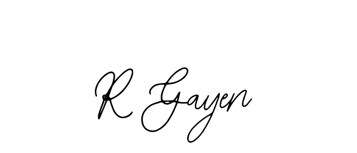 The best way (Bearetta-2O07w) to make a short signature is to pick only two or three words in your name. The name R Gayen include a total of six letters. For converting this name. R Gayen signature style 12 images and pictures png