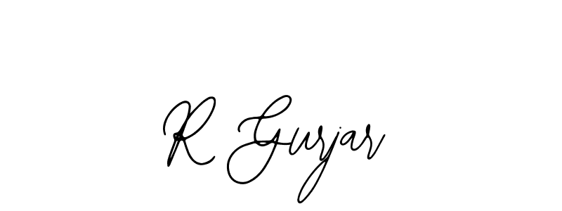 How to make R Gurjar name signature. Use Bearetta-2O07w style for creating short signs online. This is the latest handwritten sign. R Gurjar signature style 12 images and pictures png