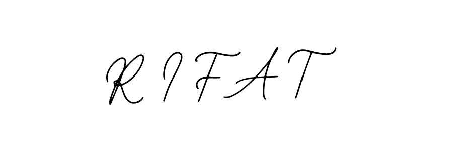 You should practise on your own different ways (Bearetta-2O07w) to write your name (R I F A T) in signature. don't let someone else do it for you. R I F A T signature style 12 images and pictures png