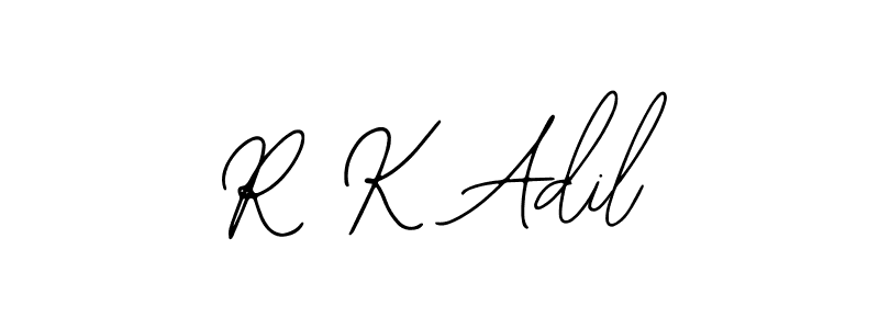 Use a signature maker to create a handwritten signature online. With this signature software, you can design (Bearetta-2O07w) your own signature for name R K Adil. R K Adil signature style 12 images and pictures png