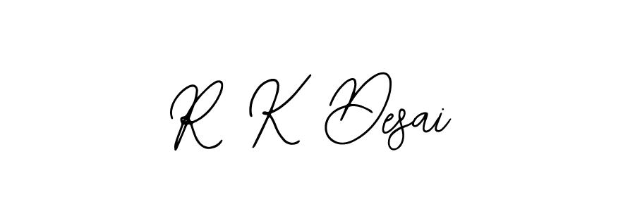 Design your own signature with our free online signature maker. With this signature software, you can create a handwritten (Bearetta-2O07w) signature for name R K Desai. R K Desai signature style 12 images and pictures png