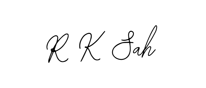 How to make R K Sah name signature. Use Bearetta-2O07w style for creating short signs online. This is the latest handwritten sign. R K Sah signature style 12 images and pictures png
