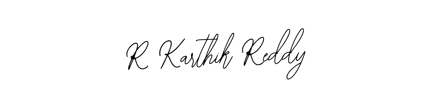You should practise on your own different ways (Bearetta-2O07w) to write your name (R Karthik Reddy) in signature. don't let someone else do it for you. R Karthik Reddy signature style 12 images and pictures png