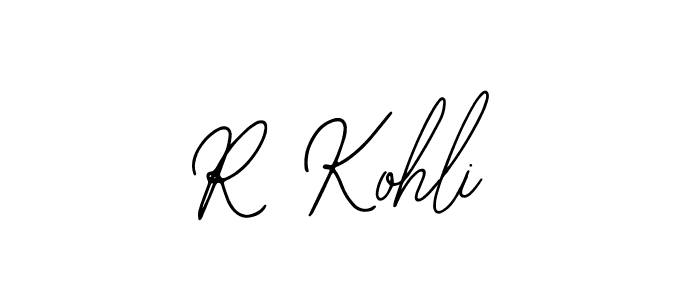 How to make R Kohli name signature. Use Bearetta-2O07w style for creating short signs online. This is the latest handwritten sign. R Kohli signature style 12 images and pictures png