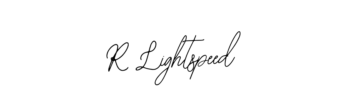 How to make R Lightspeed name signature. Use Bearetta-2O07w style for creating short signs online. This is the latest handwritten sign. R Lightspeed signature style 12 images and pictures png