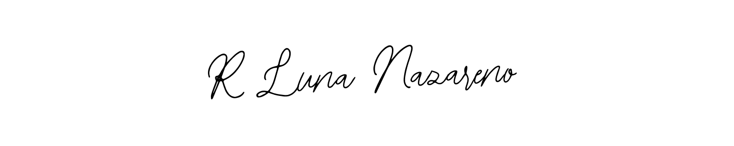 Create a beautiful signature design for name R Luna Nazareno. With this signature (Bearetta-2O07w) fonts, you can make a handwritten signature for free. R Luna Nazareno signature style 12 images and pictures png