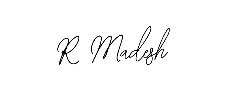 You should practise on your own different ways (Bearetta-2O07w) to write your name (R Madesh) in signature. don't let someone else do it for you. R Madesh signature style 12 images and pictures png