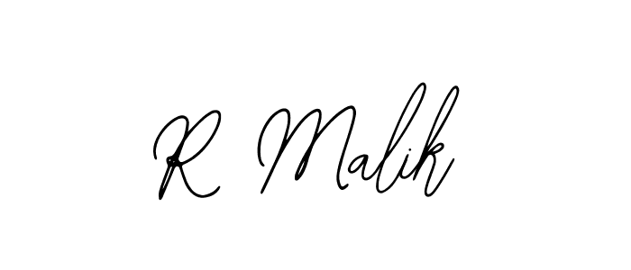 How to make R Malik name signature. Use Bearetta-2O07w style for creating short signs online. This is the latest handwritten sign. R Malik signature style 12 images and pictures png