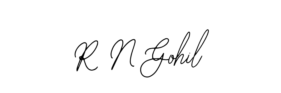 The best way (Bearetta-2O07w) to make a short signature is to pick only two or three words in your name. The name R N Gohil include a total of six letters. For converting this name. R N Gohil signature style 12 images and pictures png