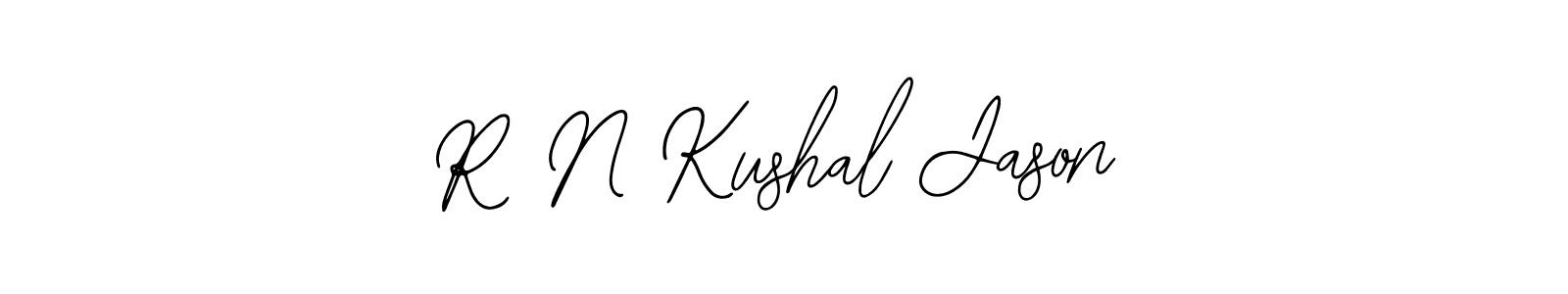 Bearetta-2O07w is a professional signature style that is perfect for those who want to add a touch of class to their signature. It is also a great choice for those who want to make their signature more unique. Get R N Kushal Jason name to fancy signature for free. R N Kushal Jason signature style 12 images and pictures png