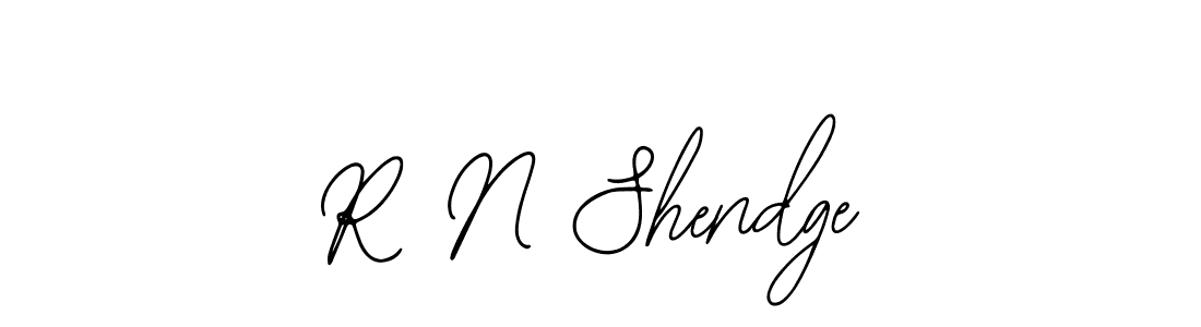 How to make R N Shendge name signature. Use Bearetta-2O07w style for creating short signs online. This is the latest handwritten sign. R N Shendge signature style 12 images and pictures png