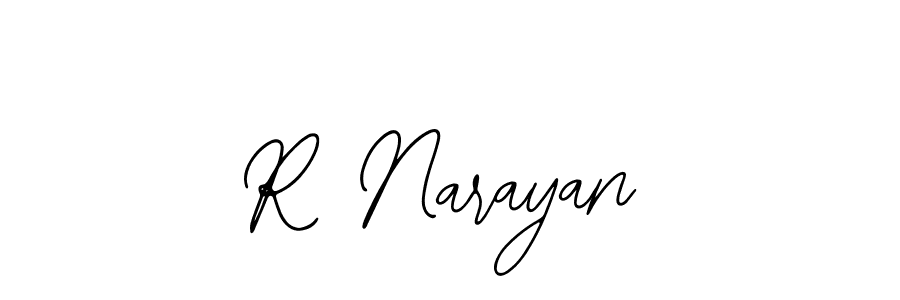 Use a signature maker to create a handwritten signature online. With this signature software, you can design (Bearetta-2O07w) your own signature for name R Narayan. R Narayan signature style 12 images and pictures png