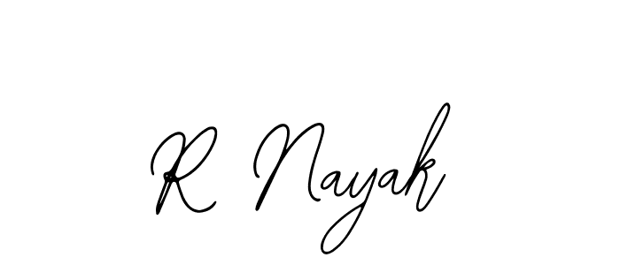 Design your own signature with our free online signature maker. With this signature software, you can create a handwritten (Bearetta-2O07w) signature for name R Nayak. R Nayak signature style 12 images and pictures png